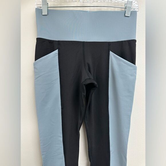 MICHI baby blue high rise color block pocket leggings M - Picture 2 of 6